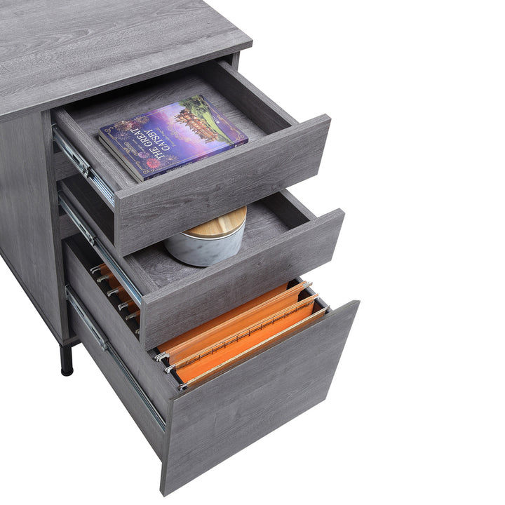 Image of Lorell 97616 SOHO Desk with Side Drawers
