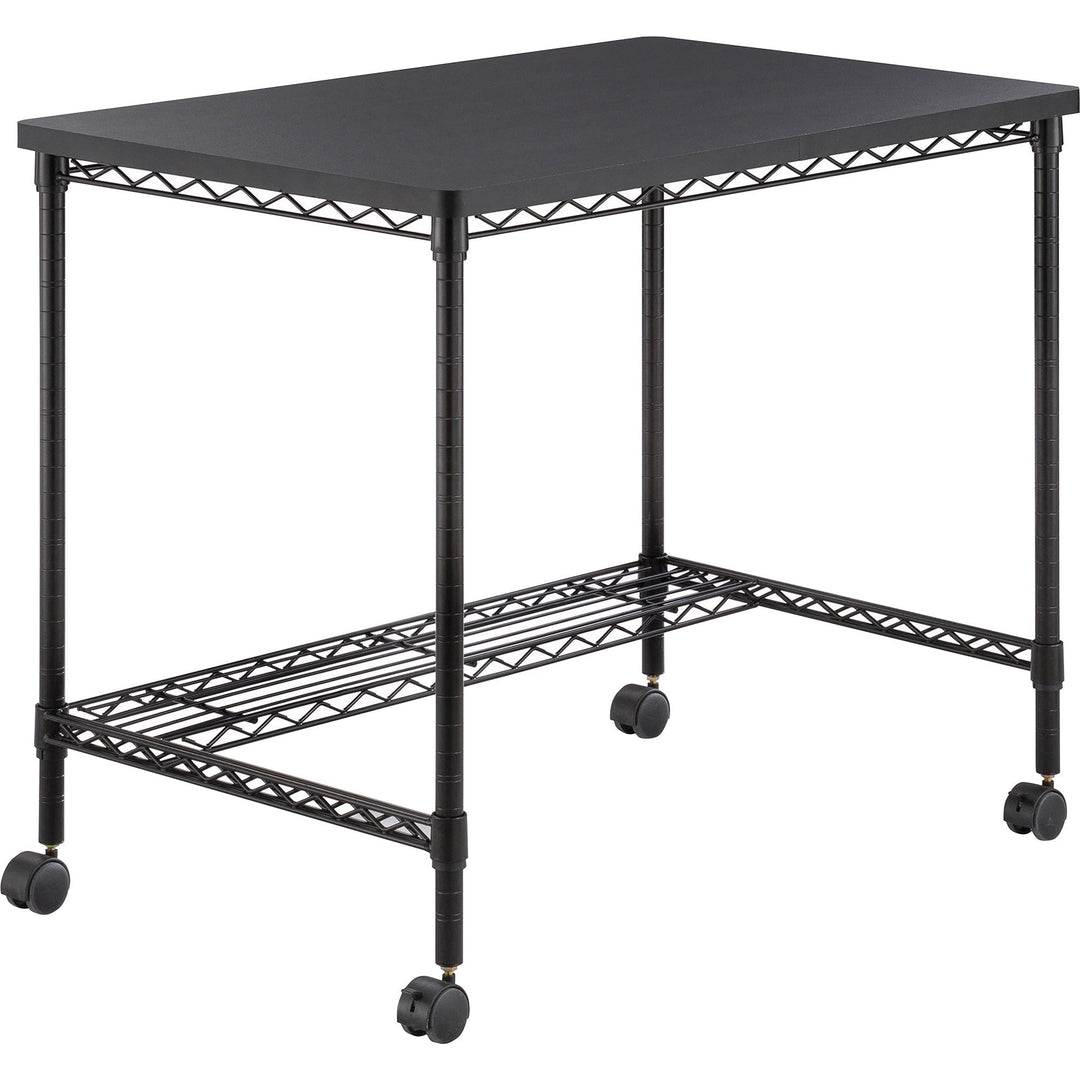 Image of Safco® Desk,Mobile,Steel Frame,Melamine Top,35-3/4"x24"x30-3/4",BK