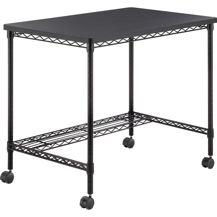 Image of Safco® Desk,Mobile,Steel Frame,Melamine Top,35-3/4"x24"x30-3/4",BK