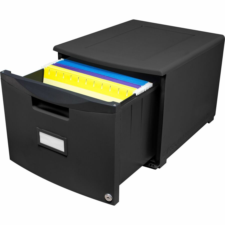 Image of Storex Filing Drawer, Stackable, 14-3/4"Wx18-1/4"Lx12-3/4"H, Black