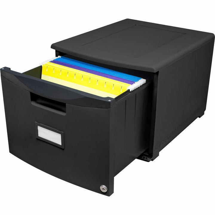 Image of Storex Filing Drawer, Stackable, 14-3/4"Wx18-1/4"Lx12-3/4"H, Black
