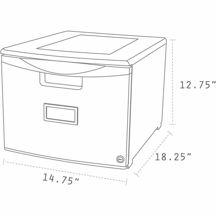 Image of Storex Filing Drawer, Stackable, 14-3/4"Wx18-1/4"Lx12-3/4"H, Black