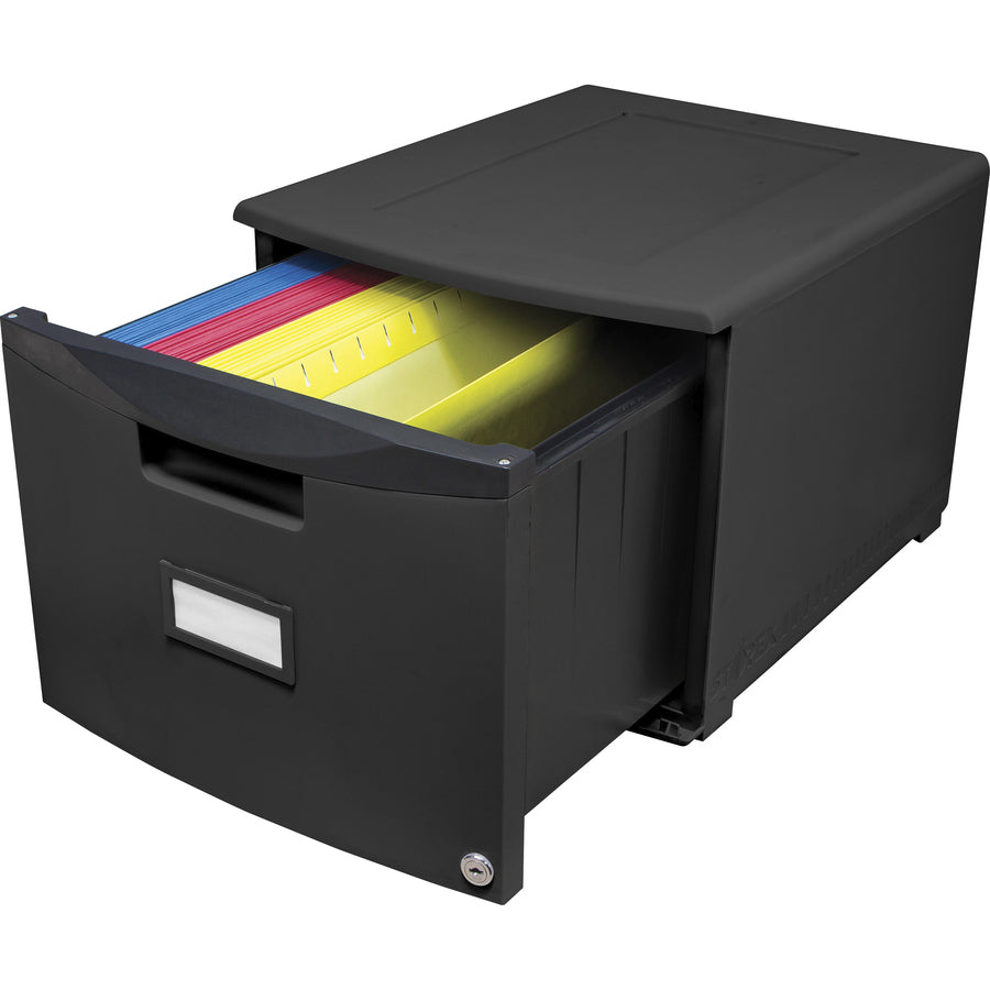 Image of Storex Filing Drawer, Stackable, 14-3/4"Wx18-1/4"Lx12-3/4"H, Black