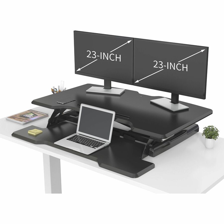 Image of Lorell Desk Riser, USB, Electric, 33-1/2"x20"x19-1/4", BK