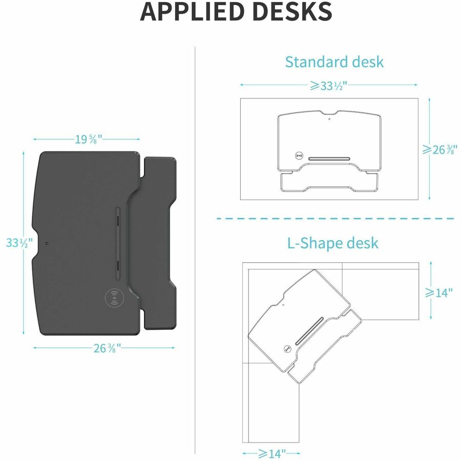 Image of Lorell Desk Riser, USB, Electric, 33-1/2"x20"x19-1/4", BK
