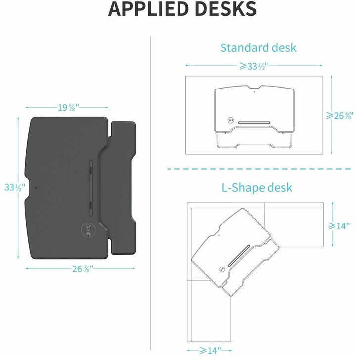 Image of Lorell Desk Riser, USB, Electric, 33-1/2"x20"x19-1/4", BK