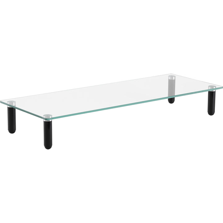 Image of Lorell Monitor Stand, Glass, 4-Leg, 22"x8-1/4"x3", Clear/Black