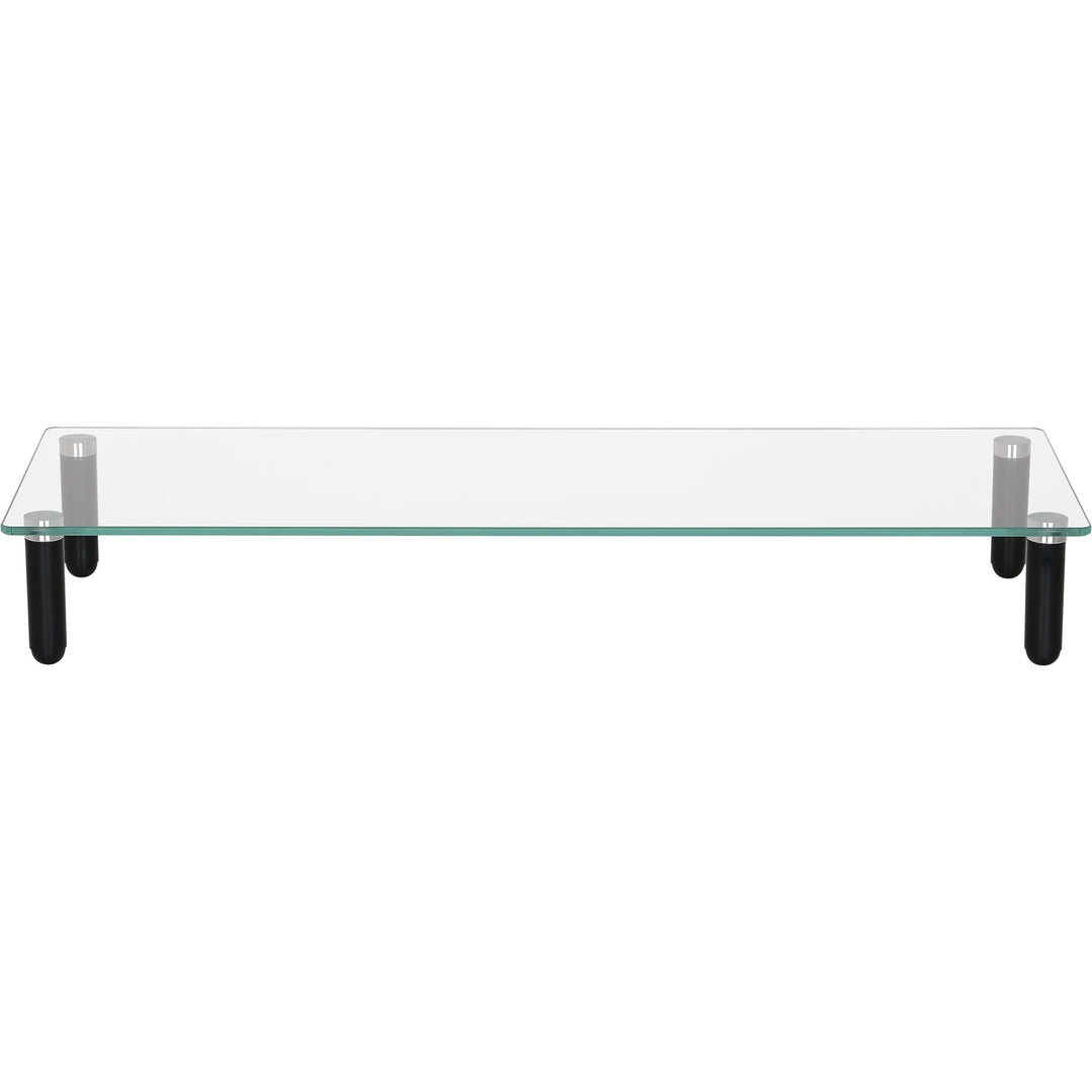 Image of Lorell Monitor Stand, Glass, 4-Leg, 22"x8-1/4"x3", Clear/Black