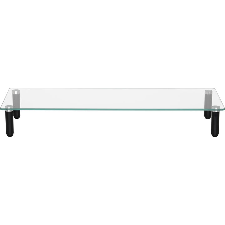 Image of Lorell Monitor Stand, Glass, 4-Leg, 22"x8-1/4"x3", Clear/Black