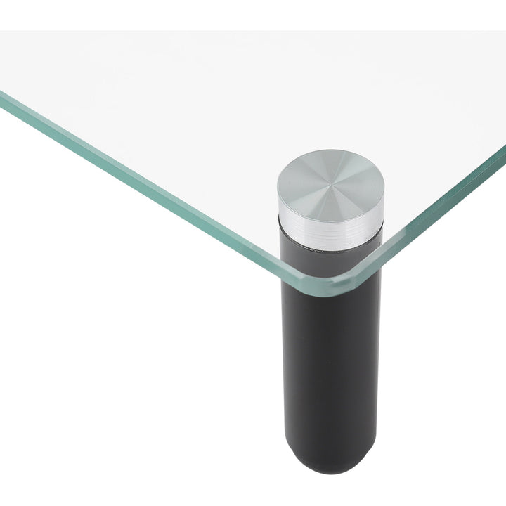 Image of Lorell Monitor Stand, Glass, 4-Leg, 22"x8-1/4"x3", Clear/Black