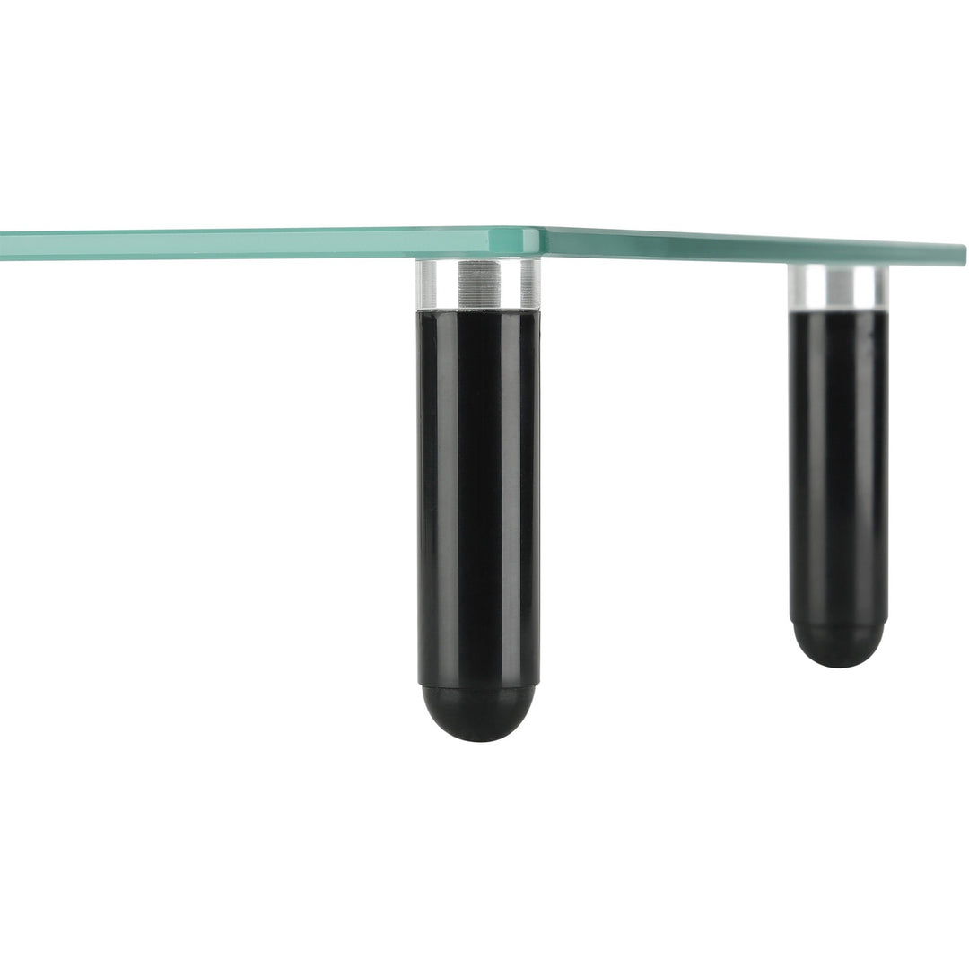 Image of Lorell Monitor Stand, Glass, 4-Leg, 22"x8-1/4"x3", Clear/Black