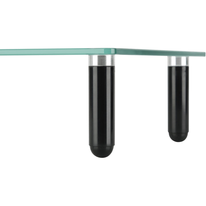 Image of Lorell Monitor Stand, Glass, 4-Leg, 22"x8-1/4"x3", Clear/Black