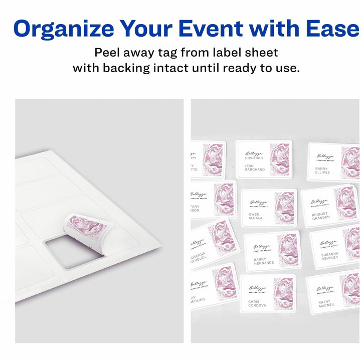 Image of Avery® Flexible Adhesive Name Badge Labels, "hello", 3 3/8 X 2 1/3, Assorted, 120/pk