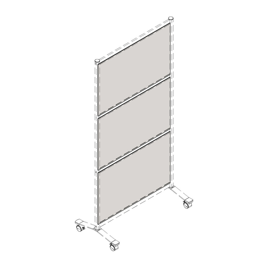 Image of Lorell 90279 Adaptable Panel Divider, 24" W x 2" H x 37" Depth, Aluminum, Acrylic, White, 1 Each