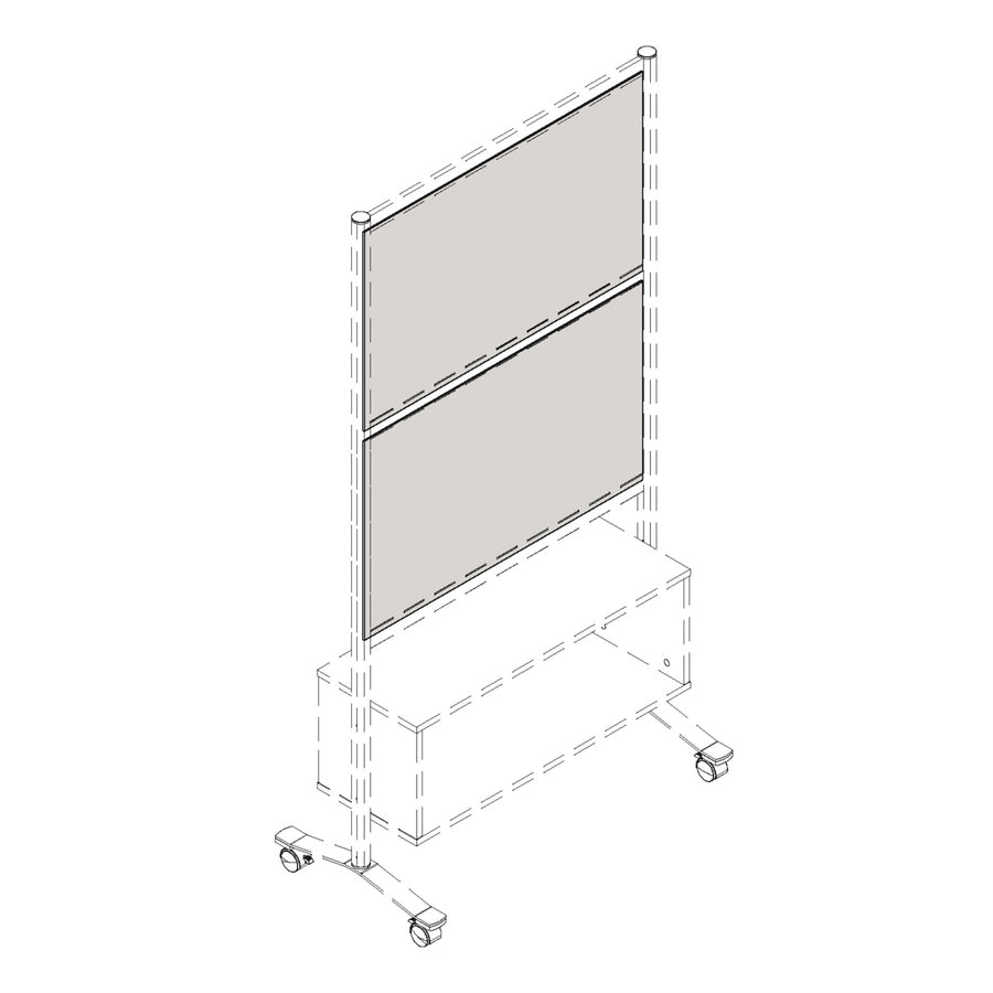 Image of Lorell 90279 Adaptable Panel Divider, 24" W x 2" H x 37" Depth, Aluminum, Acrylic, White, 1 Each