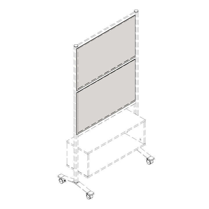 Image of Lorell 90279 Adaptable Panel Divider, 24" W x 2" H x 37" Depth, Aluminum, Acrylic, White, 1 Each