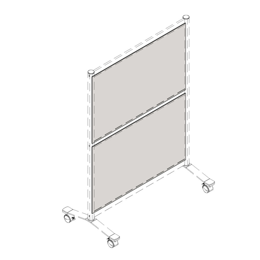 Image of Lorell 90279 Adaptable Panel Divider, 24" W x 2" H x 37" Depth, Aluminum, Acrylic, White, 1 Each