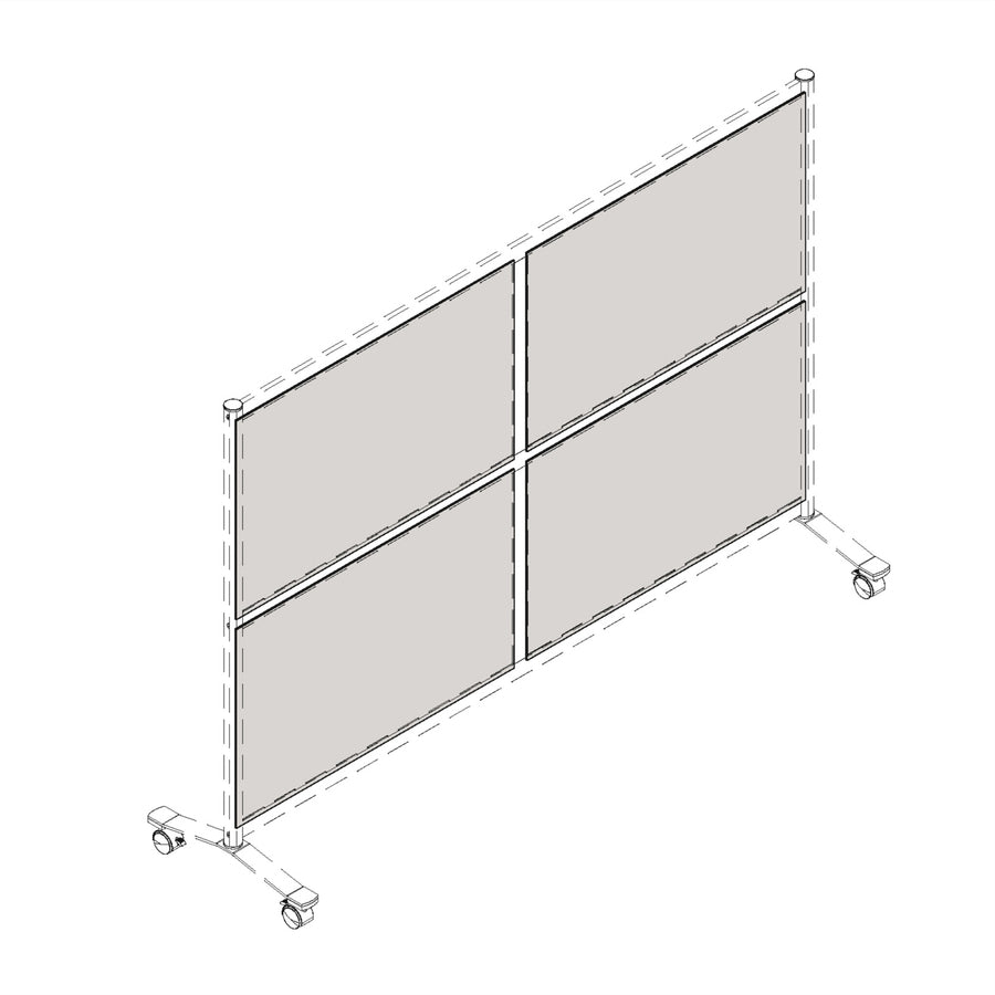 Image of Lorell 90279 Adaptable Panel Divider, 24" W x 2" H x 37" Depth, Aluminum, Acrylic, White, 1 Each
