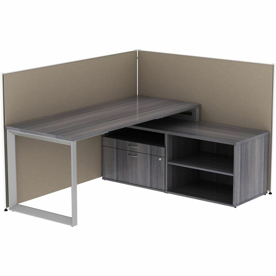 Image of Lorell Fabric Panel, w/Adjustable Glides, 48"x48", Gray