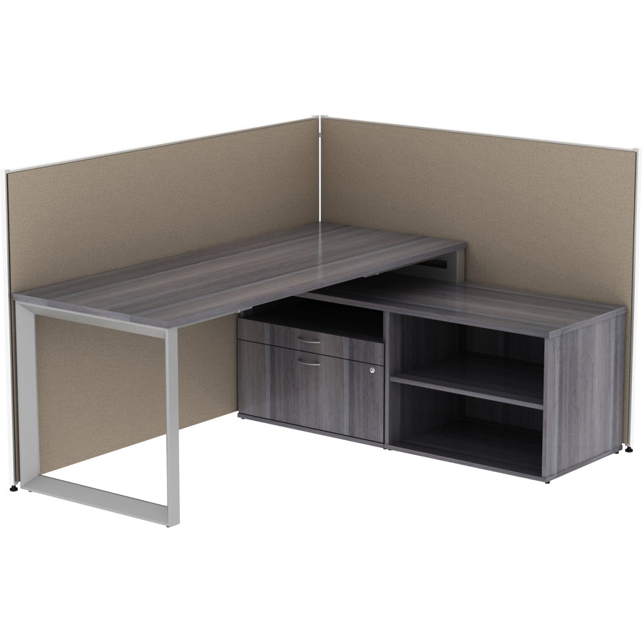 Image of Lorell Fabric Panel, w/Adjustable Glides, 72"x48", Gray
