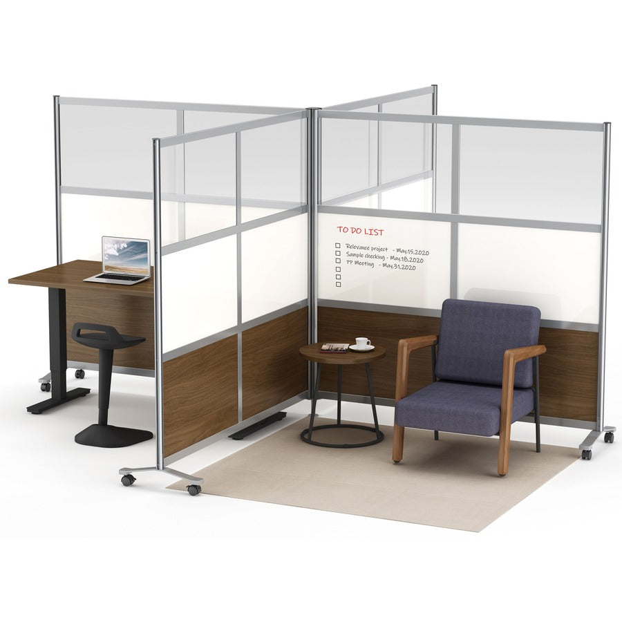 Image of Lorell 90274 Double-wide Horizontal Panel Strip for Adaptable Panel System, 67" W x 0.50" D x 1.80" Height, Aluminum, Silver, 1 Each