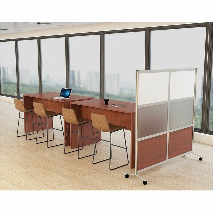 Image of Lorell 90274 Double-wide Horizontal Panel Strip for Adaptable Panel System, 67" W x 0.50" D x 1.80" Height, Aluminum, Silver, 1 Each