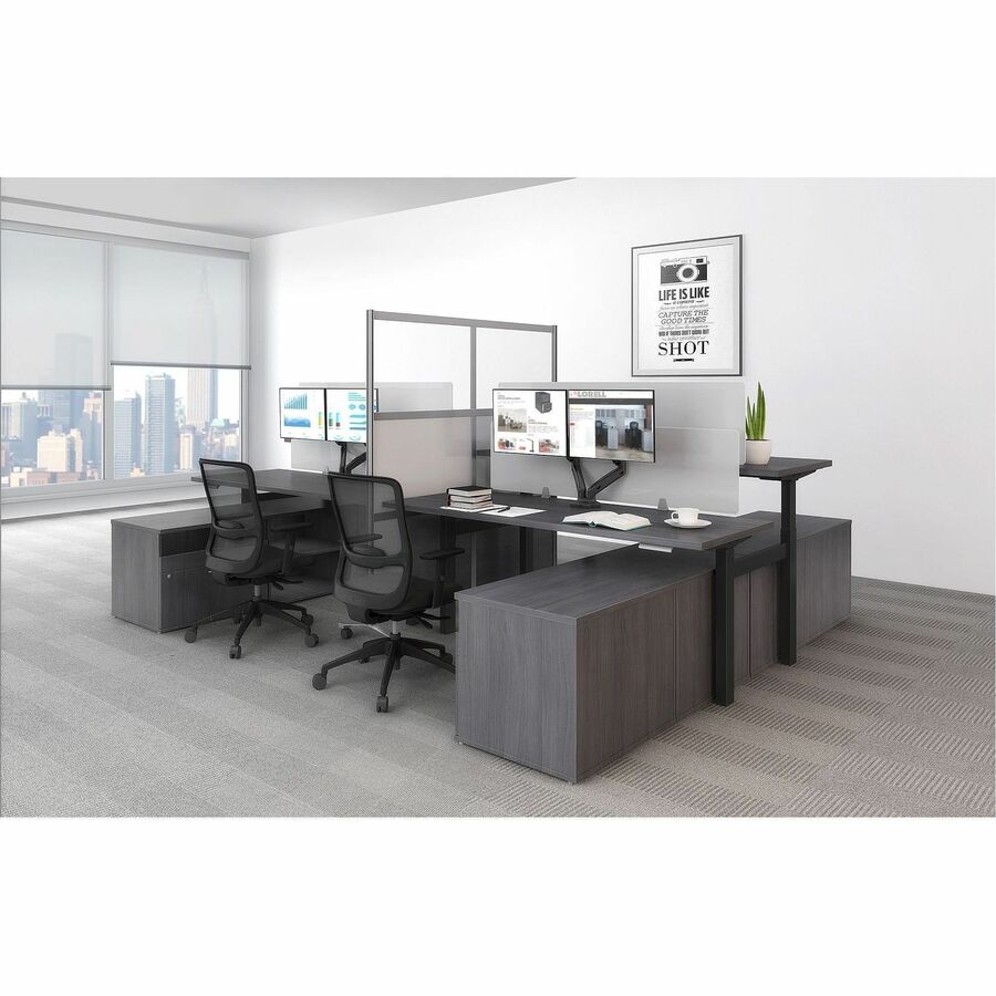 Image of Lorell 90274 Double-wide Horizontal Panel Strip for Adaptable Panel System, 67" W x 0.50" D x 1.80" Height, Aluminum, Silver, 1 Each