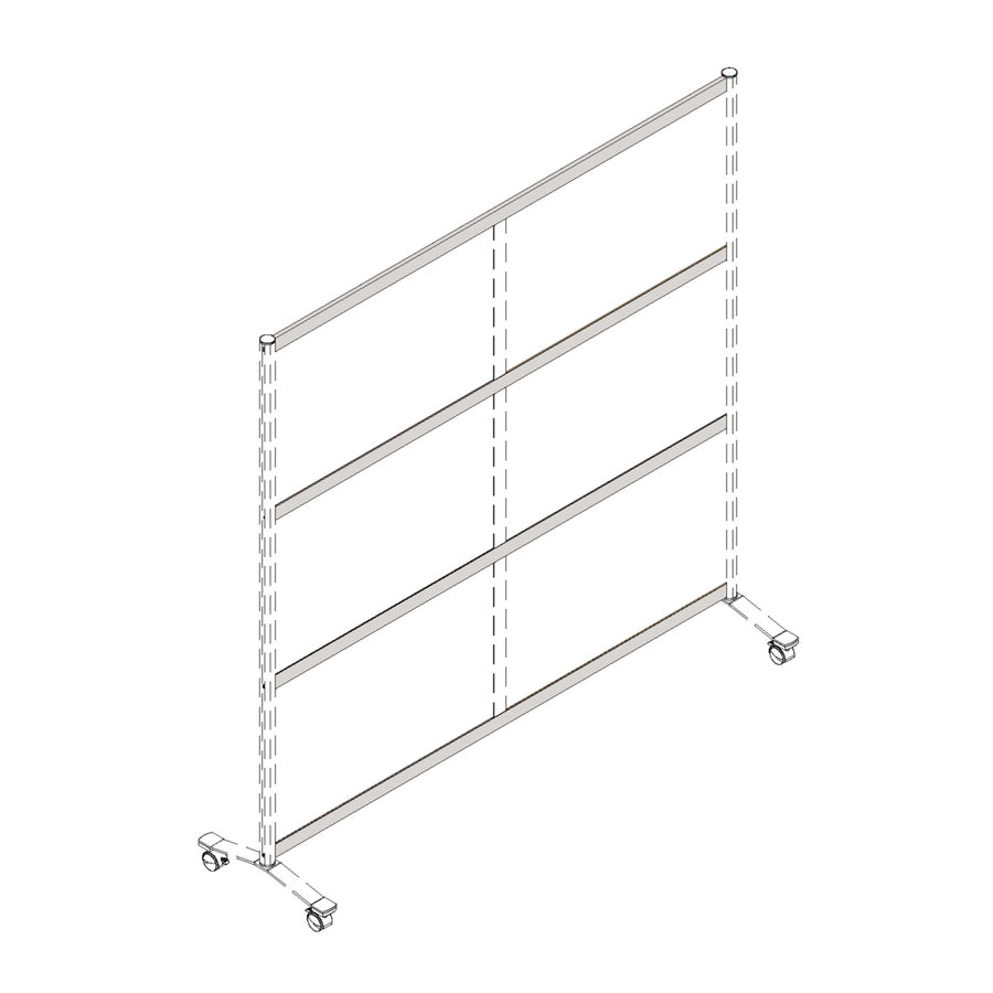 Image of Lorell 90274 Double-wide Horizontal Panel Strip for Adaptable Panel System, 67" W x 0.50" D x 1.80" Height, Aluminum, Silver, 1 Each