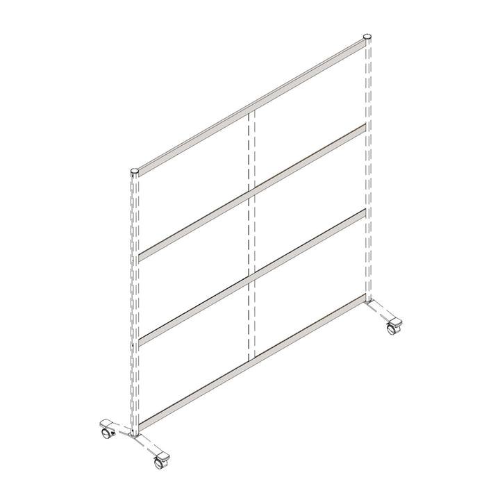 Image of Lorell 90274 Double-wide Horizontal Panel Strip for Adaptable Panel System, 67" W x 0.50" D x 1.80" Height, Aluminum, Silver, 1 Each