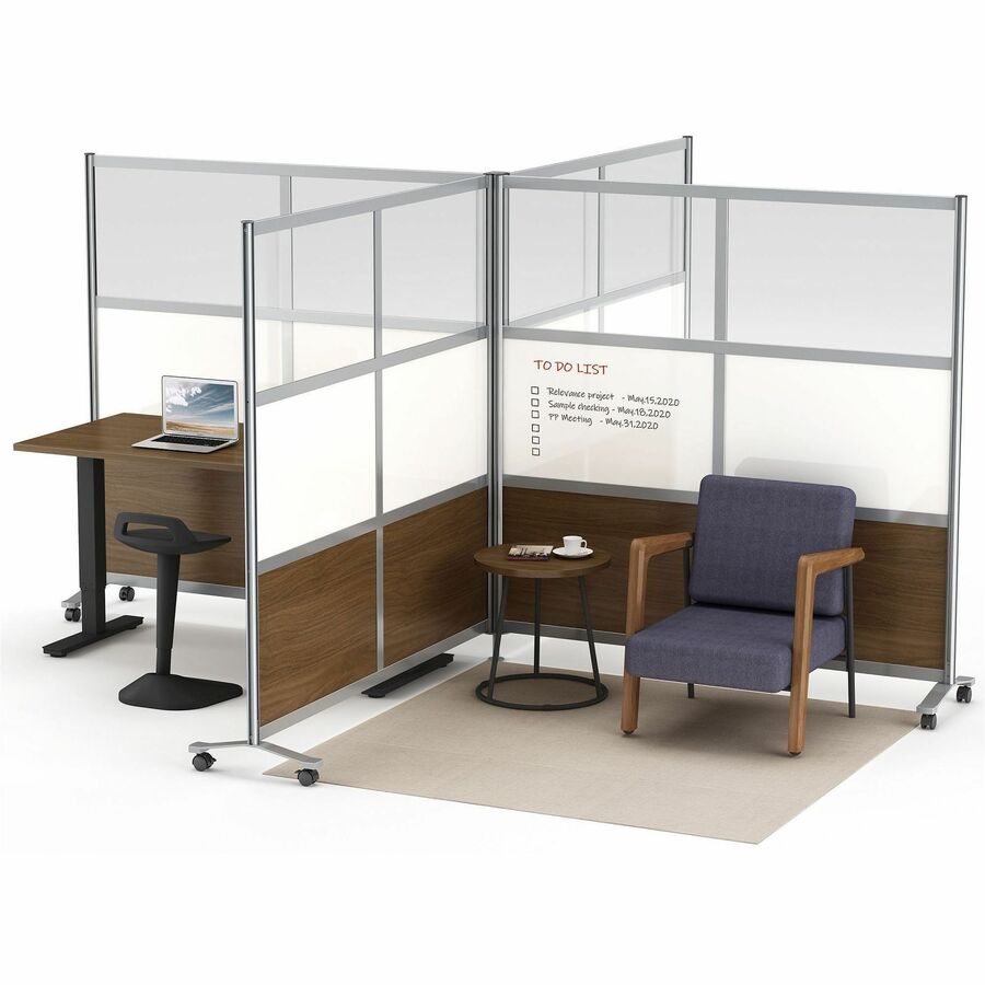 Image of Lorell 90274 Double-wide Horizontal Panel Strip for Adaptable Panel System, 67" W x 0.50" D x 1.80" Height, Aluminum, Silver, 1 Each