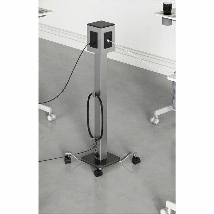 Image of Lorell Power Tower, 8 USB, Mobile, 15-3/4"x15-3/4"x43-1/4", Gray