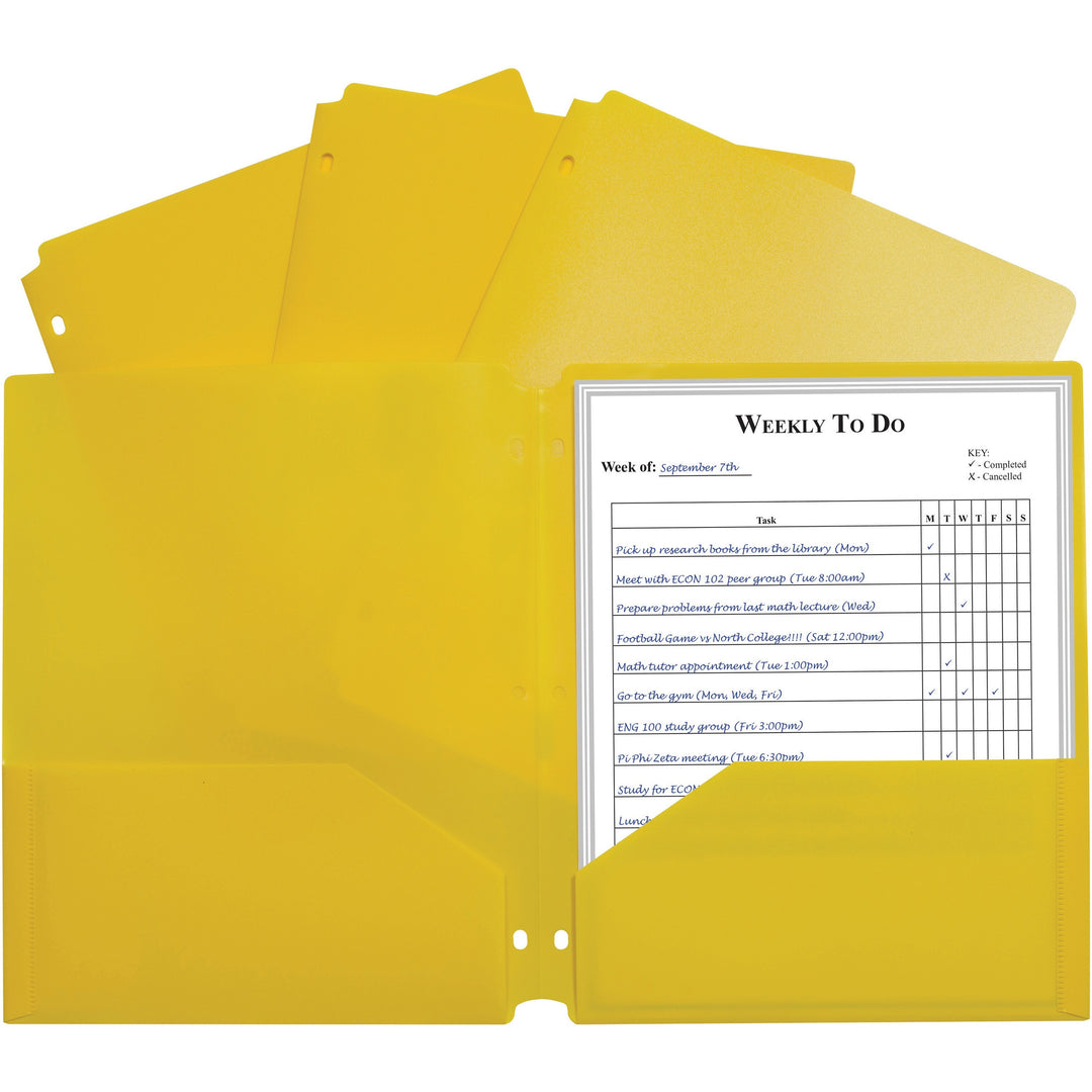 Image of C-Line® Portfolio, 2-Pocket, 3-Hole, 9-2/5"x11-2/5"x1/10", 25/BX, YW