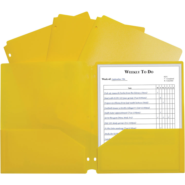 Image of C-Line® Portfolio, 2-Pocket, 3-Hole, 9-2/5"x11-2/5"x1/10", 25/BX, YW