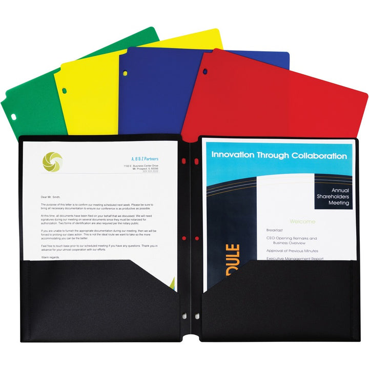Image of C-Line® Portfolio, 2-Pocket, 3-Hole, 9-2/5"x11-2/5"x1/10", 25/BX, YW