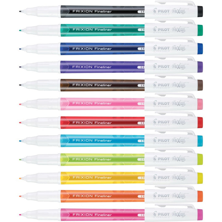 Image of Pilot FriXion Ball Clicker 11452 Erasaable Marker Pens, 0.7 mm Fine Pen Point, Erasable, Assorted Ink, Gel-based, Document, 12 / Set