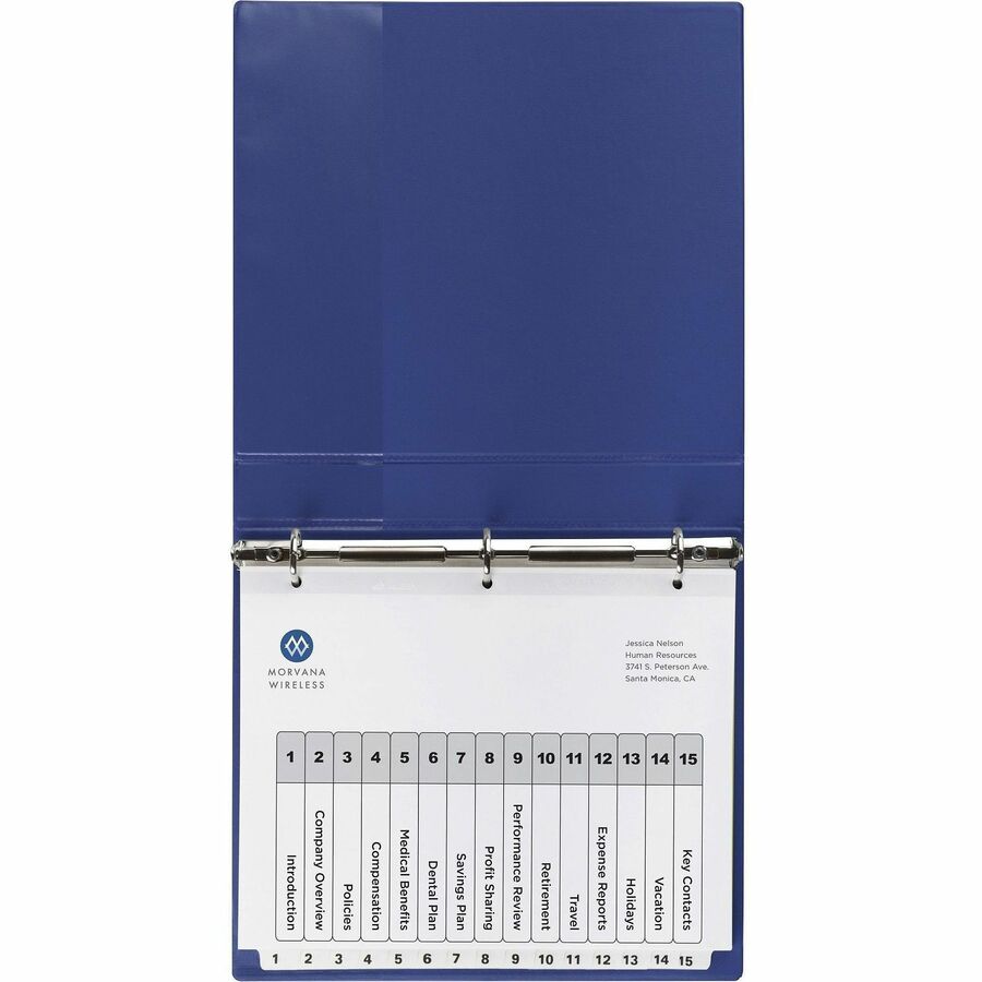 Image of Avery® Customizable Table of Contents Ready Index Black and White Dividers, 15-Tab, 1 to 15, 11 x 8.5, White, 6 Sets