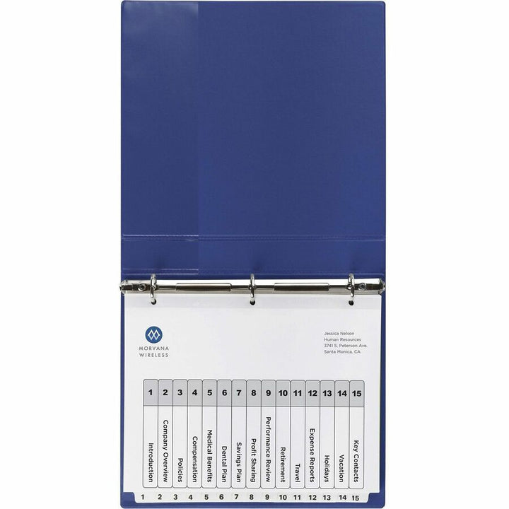 Image of Avery® Customizable Table of Contents Ready Index Black and White Dividers, 15-Tab, 1 to 15, 11 x 8.5, White, 6 Sets