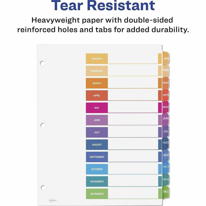 Image of Avery Jan-Dec Dividers, 12 Tabs, Ready Index (6 Sets of 11830)