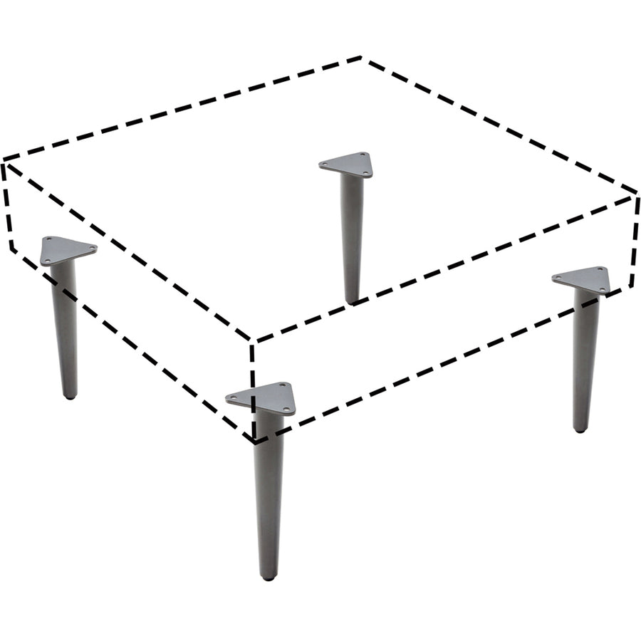 Image of Lorell Sectional Base,Single,Metal,4-1/2"x9-3/4"x1-1/2",4/ST,GY