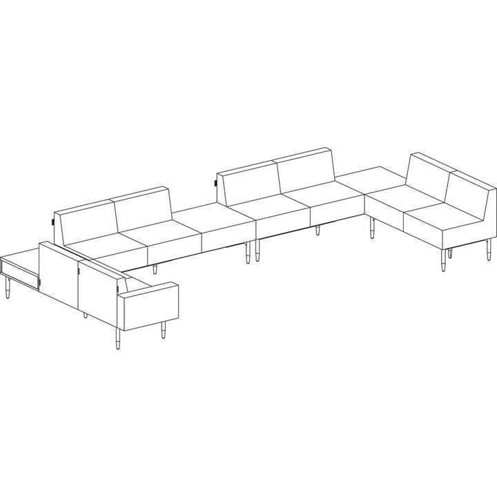 Image of Lorell Sofa, Single Seat, Polyurethane, 25-1/2"x25-1/2"x19-5/8", BK