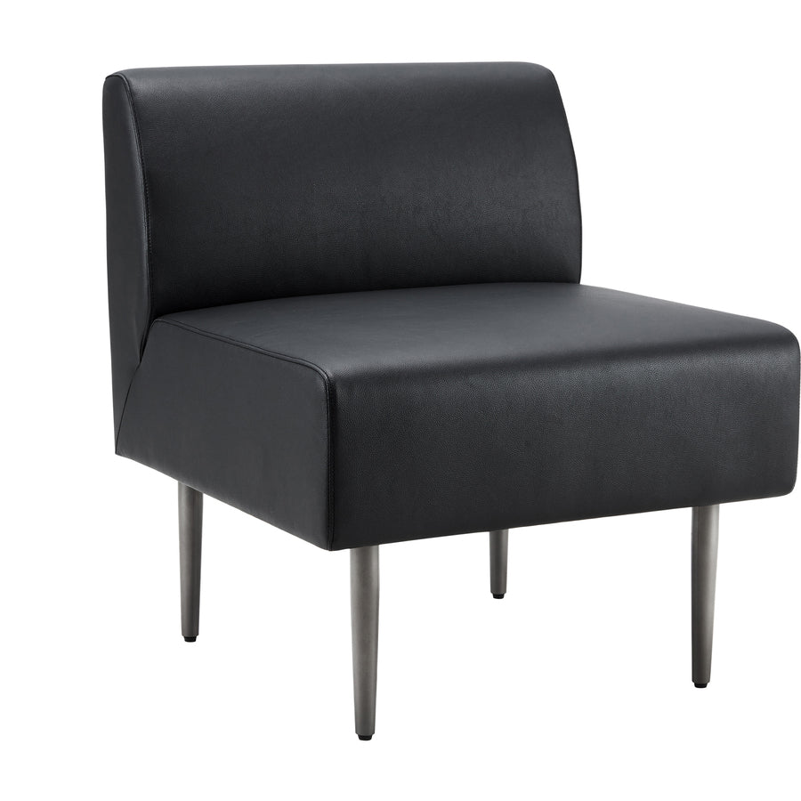 Image of Lorell Sofa, Single Seat, Polyurethane, 25-1/2"x25-1/2"x19-5/8", BK