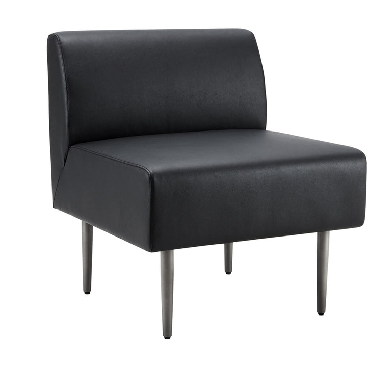 Image of Lorell Sofa, Single Seat, Polyurethane, 25-1/2"x25-1/2"x19-5/8", BK