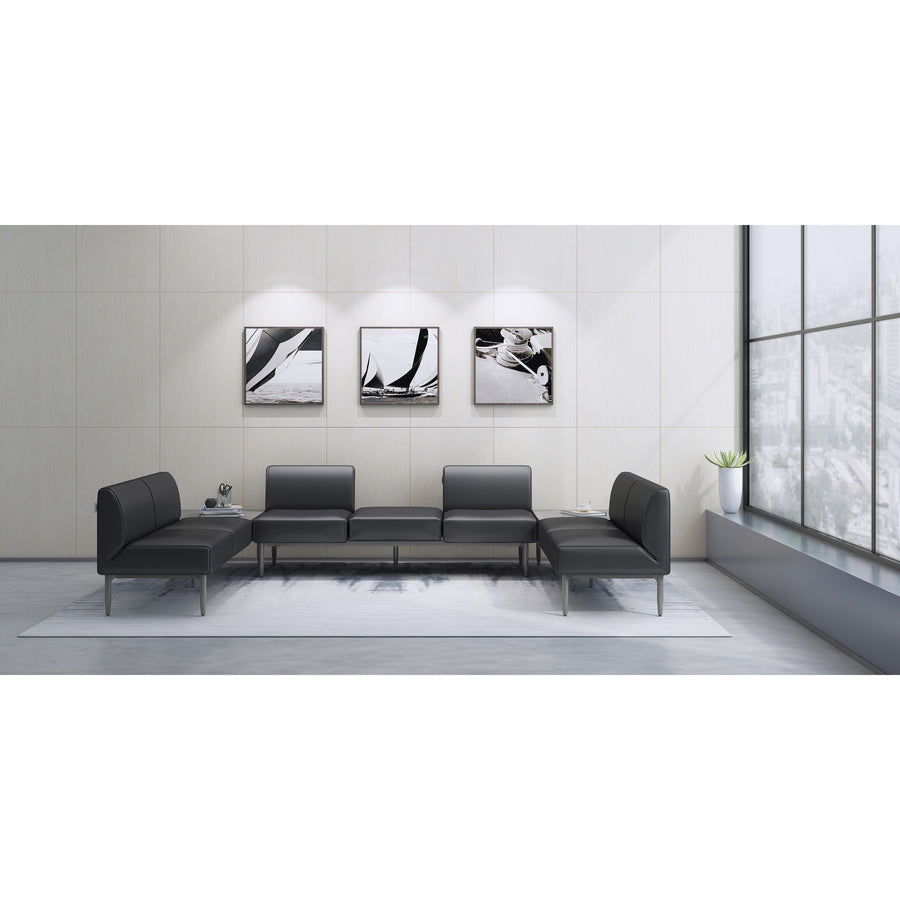 Image of Lorell Sofa, Single Seat, Polyurethane, 25-1/2"x25-1/2"x19-5/8", BK