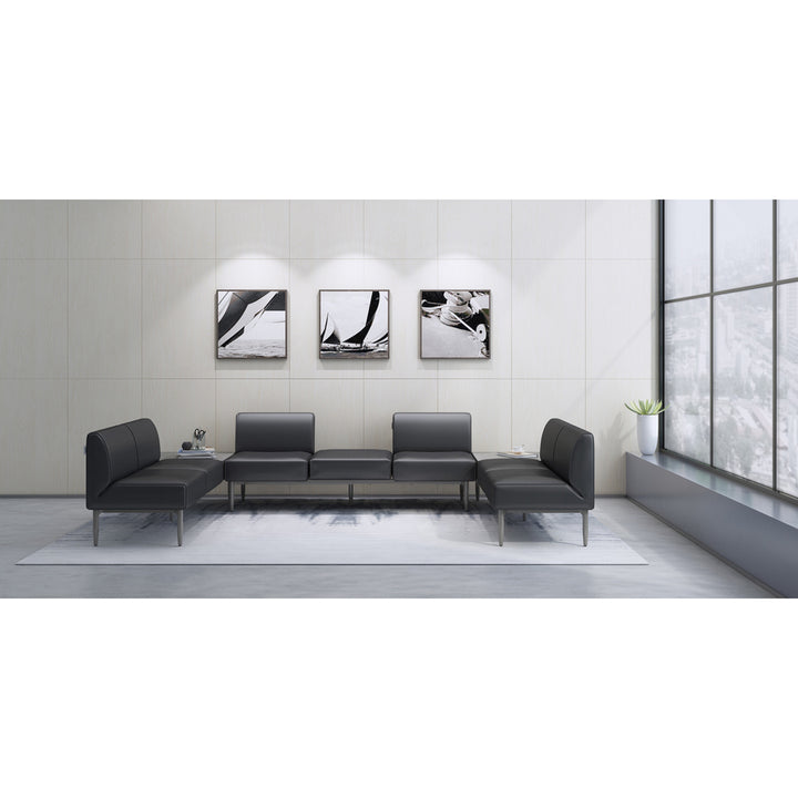 Image of Lorell Sofa, Single Seat, Polyurethane, 25-1/2"x25-1/2"x19-5/8", BK