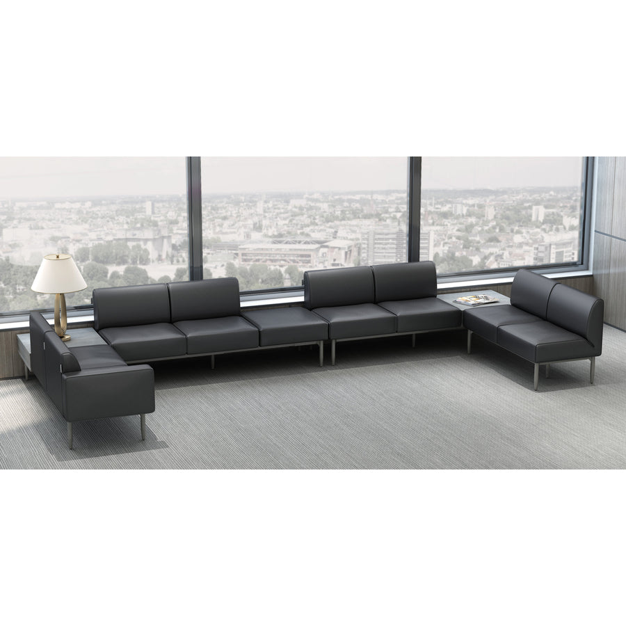 Image of Lorell Sofa, Single Seat, Polyurethane, 25-1/2"x25-1/2"x19-5/8", BK