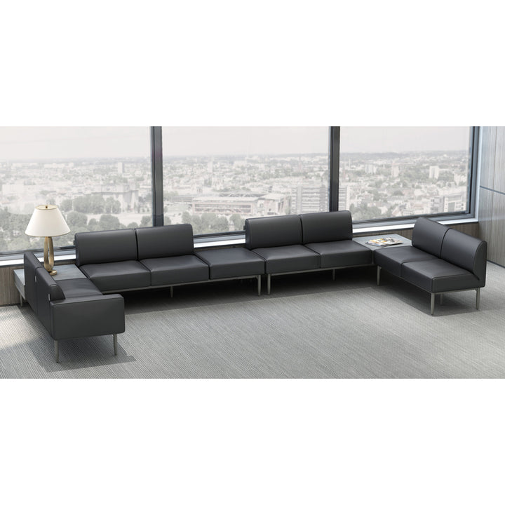 Image of Lorell Sofa, Single Seat, Polyurethane, 25-1/2"x25-1/2"x19-5/8", BK