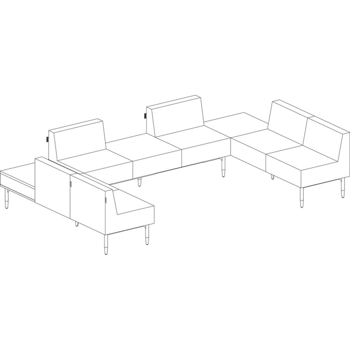 Image of Lorell Sofa, Single Seat, Polyurethane, 25-1/2"x25-1/2"x19-5/8", BK
