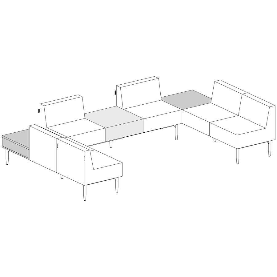 Image of Lorell Sofa, Single Seat, Polyurethane, 25-1/2"x25-1/2"x19-5/8", BK