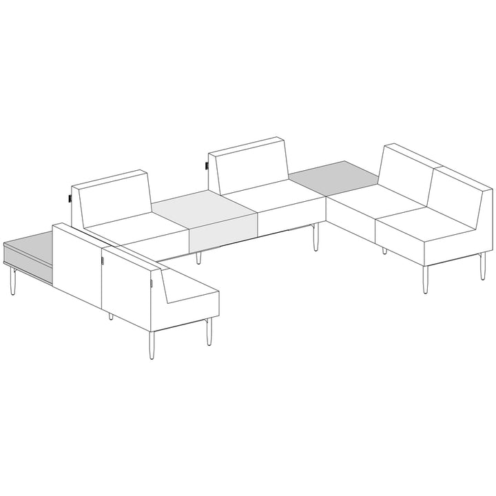 Image of Lorell Sofa, Single Seat, Polyurethane, 25-1/2"x25-1/2"x19-5/8", BK