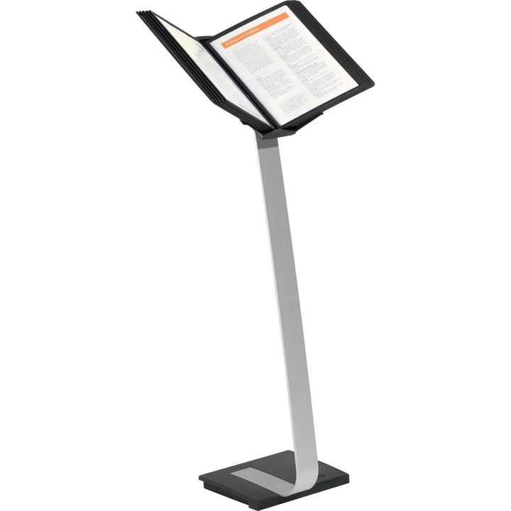 Image of Durable Office Products Floor Display, 10-panel System Holder, 20"x11"x40", BK/AL